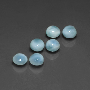 캐럿 천연 블루 라리마 보석, 라운드 컷, 5.07 mm, 불투명체
