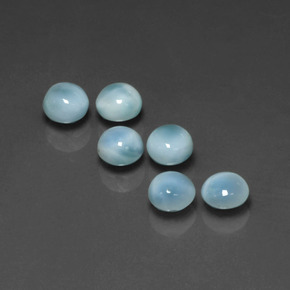 캐럿 천연 블루 라리마 보석, 라운드 컷, 5.07 mm, 불투명체