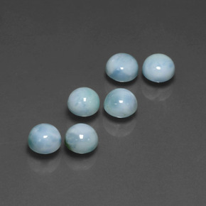 캐럿 천연 블루 라리마 보석, 라운드 컷, 5.15 mm, 불투명체