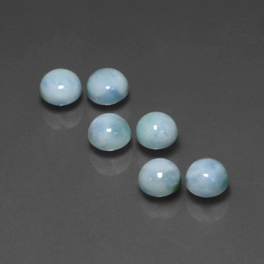캐럿 천연 블루 라리마 보석, 라운드 컷, 5.15 mm, 불투명체