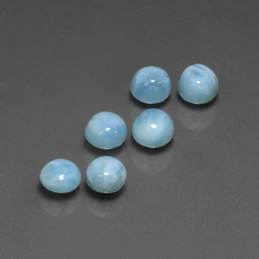 캐럿 천연 블루 라리마 보석, 라운드 컷, 4.99 mm, 불투명체