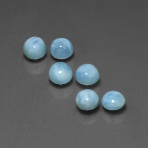 캐럿 천연 블루 라리마 보석, 라운드 컷, 4.99 mm, 불투명체