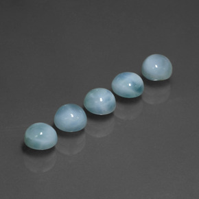 캐럿 천연 블루 라리마 보석, 라운드 컷, 5.12 mm, 불투명체