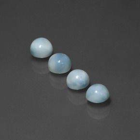캐럿 천연 블루 라리마 보석, 라운드 컷, 5.20 mm, 불투명체