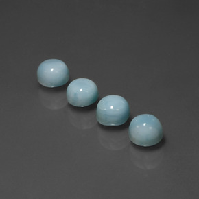 캐럿 천연 블루 라리마 보석, 라운드 컷, 5.22 mm, 불투명체