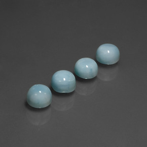 캐럿 천연 블루 라리마 보석, 라운드 컷, 5.22 mm, 불투명체