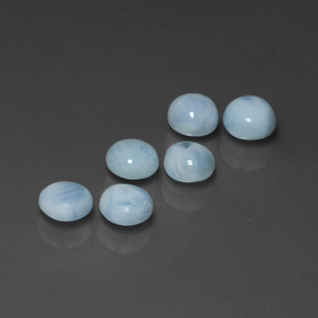 캐럿 천연 블루 라리마 보석, 라운드 컷, 5.23 mm, 불투명체