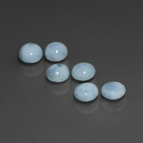캐럿 천연 블루 라리마 보석, 라운드 컷, 5.23 mm, 불투명체
