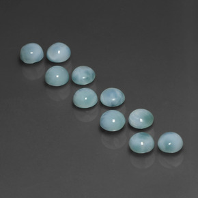 캐럿 천연 블루 라리마 보석, 라운드 컷, 5.00 mm, 불투명체