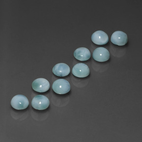 캐럿 천연 블루 라리마 보석, 라운드 컷, 5.00 mm, 불투명체