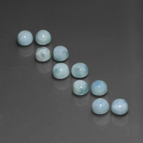 캐럿 천연 블루 라리마 보석, 라운드 컷, 5.17 mm, 불투명체