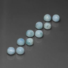 캐럿 천연 블루 라리마 보석, 라운드 컷, 5.17 mm, 불투명체