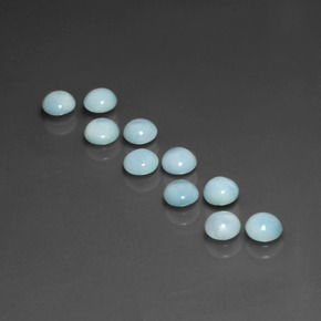 캐럿 천연 블루 라리마 보석, 라운드 컷, 4.92 mm, 불투명체