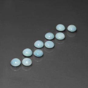 캐럿 천연 블루 라리마 보석, 라운드 컷, 4.92 mm, 불투명체