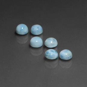 캐럿 천연 블루 라리마 보석, 라운드 컷, 5.07 mm, 불투명체