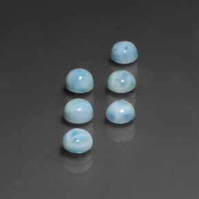 캐럿 천연 블루 라리마 보석, 라운드 컷, 5.07 mm, 불투명체