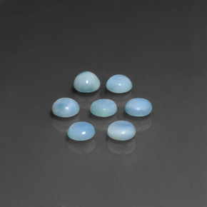 캐럿 천연 블루 라리마 보석, 라운드 컷, 4.97 mm, 불투명체