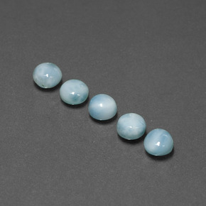캐럿 천연 블루 라리마 보석, 라운드 컷, 4.76 mm, 불투명체