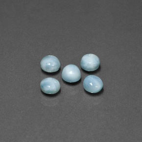 캐럿 천연 블루 라리마 보석, 라운드 컷, 4.76 mm, 불투명체