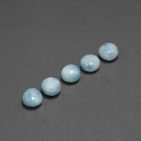 캐럿 천연 블루 라리마 보석, 라운드 컷, 4.76 mm, 불투명체