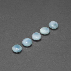 캐럿 천연 블루 라리마 보석, 라운드 컷, 4.69 mm, 불투명체
