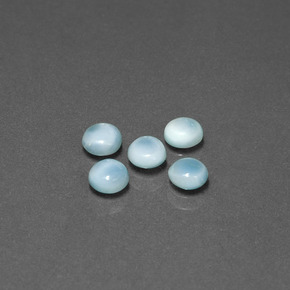캐럿 천연 블루 라리마 보석, 라운드 컷, 4.69 mm, 불투명체