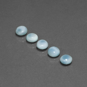 캐럿 천연 블루 라리마 보석, 라운드 컷, 4.69 mm, 불투명체
