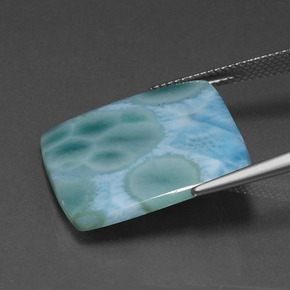 13.07캐럿 천연 그린 블루 라리마, 정사각형, 불투명체