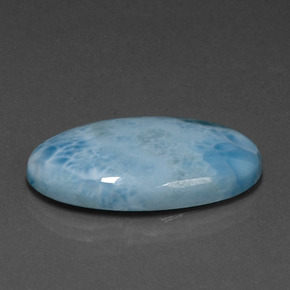 17.93캐럿 천연 미디엄 블루 라리마, 타원형 컷, 26.9×15.8 mm, 불투명체