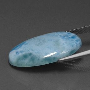 17.93캐럿 천연 미디엄 블루 라리마, 타원형 컷, 26.9×15.8 mm, 불투명체