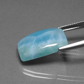 11.61캐럿 천연 블루 그린 라리마, 쿠션 컷, 19.1×13 mm, 불투명체