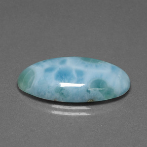 13.60캐럿 천연 그린 블루 라리마, 타원형 컷, 25.5×14.3 mm, 불투명체