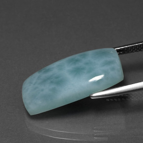 10.90캐럿 천연 그린 블루 라리마, 쿠션 컷, 21.1×11.6 mm, 불투명체