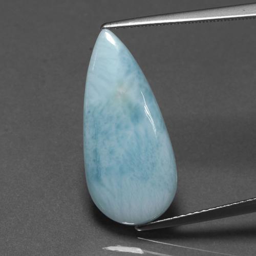 7.10캐럿 천연 라이트 블루 라리마, 배 모양, 23.6×10.9 mm, 불투명체