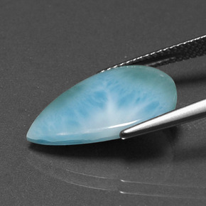 5.33캐럿 천연 그린 블루 라리마, 배 모양, 불투명체