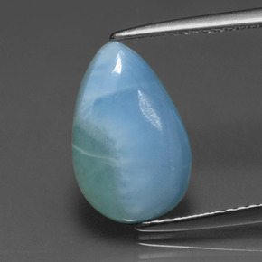 3.26캐럿 천연 그린 블루 라리마, 배 모양, 13.5×8.7 mm, 불투명체