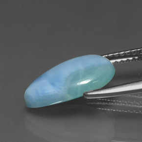 3.26캐럿 천연 그린 블루 라리마, 배 모양, 13.5×8.7 mm, 불투명체