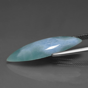 7.63캐럿 천연 그린 블루 라리마, 마퀴즈, 28.9×9.5 mm, 불투명체