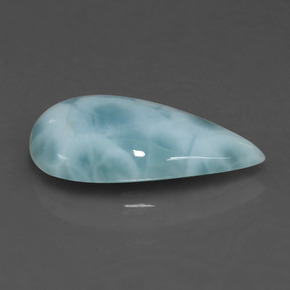 4.78캐럿 천연 블루 그린 라리마, 배 모양, 18.4×9.7 mm, 불투명체