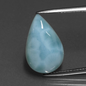 5.15캐럿 천연 그린 블루 라리마, 배 모양, 16.7×10.6 mm, 불투명체