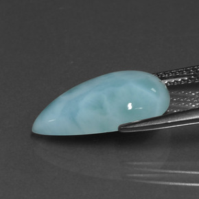 5.15캐럿 천연 그린 블루 라리마, 배 모양, 16.7×10.6 mm, 불투명체
