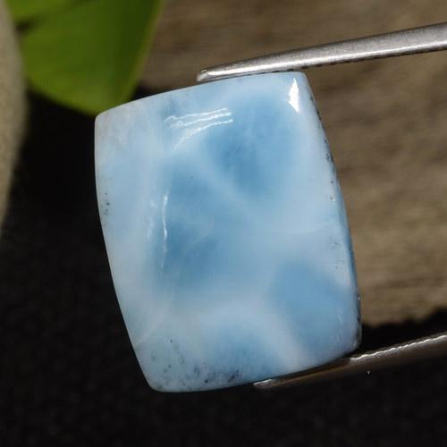 9.76캐럿 천연 베이비 블루 라리마, 바게트, 17.3×13.9 mm, 불투명체