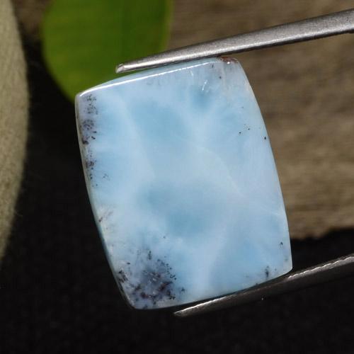 9.76캐럿 천연 베이비 블루 라리마, 바게트, 17.3×13.9 mm, 불투명체