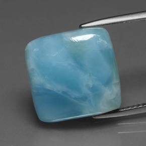 9.67캐럿 천연 그린 블루 라리마, 스퀘어, 14×13.8 mm, 불투명체