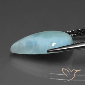 5.96캐럿 천연 바다 거품 블루 라리마, 배 모양, 불투명체