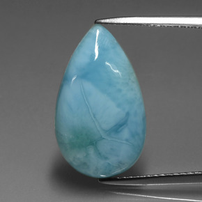 6.38캐럿 천연 그린 블루 라리마, 배 모양, 18.9×11.4 mm, 불투명체
