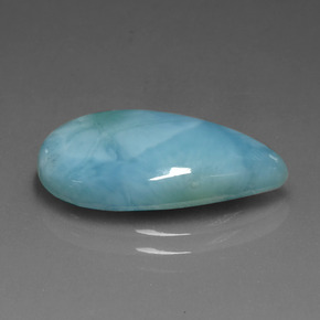 6.38캐럿 천연 그린 블루 라리마, 배 모양, 18.9×11.4 mm, 불투명체
