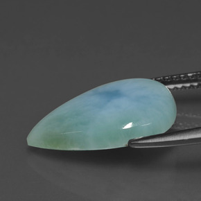 4.16캐럿 천연 그린 블루 라리마, 배 모양, 불투명체