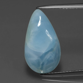 4.39캐럿 천연 그린 블루 라리마, 배 모양, 16.6×9.5 mm, 불투명체