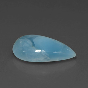 4.39캐럿 천연 그린 블루 라리마, 배 모양, 16.6×9.5 mm, 불투명체